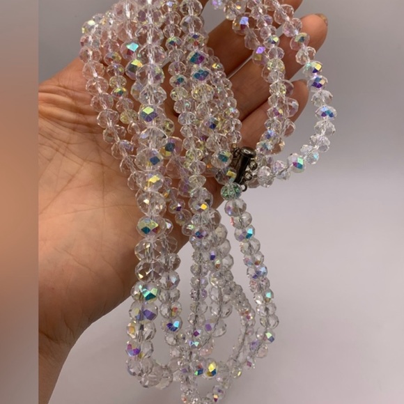 Donna Dressler 1980’s Graduated AB Crystal Bead Necklace 22” - Picture 13 of 13